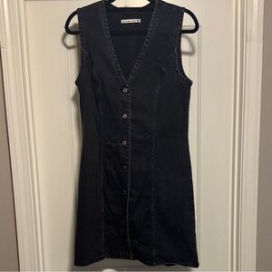 Abercrombie & Fitch Black Button-Front Mini Dress